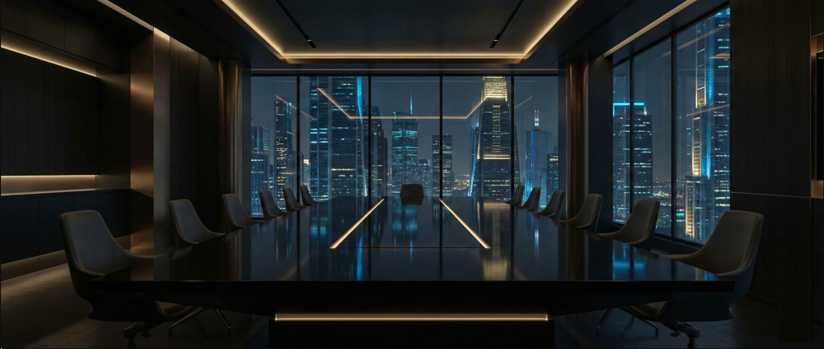 Enterprise AI consulting boardroom — AI transformation strategy session for business leaders